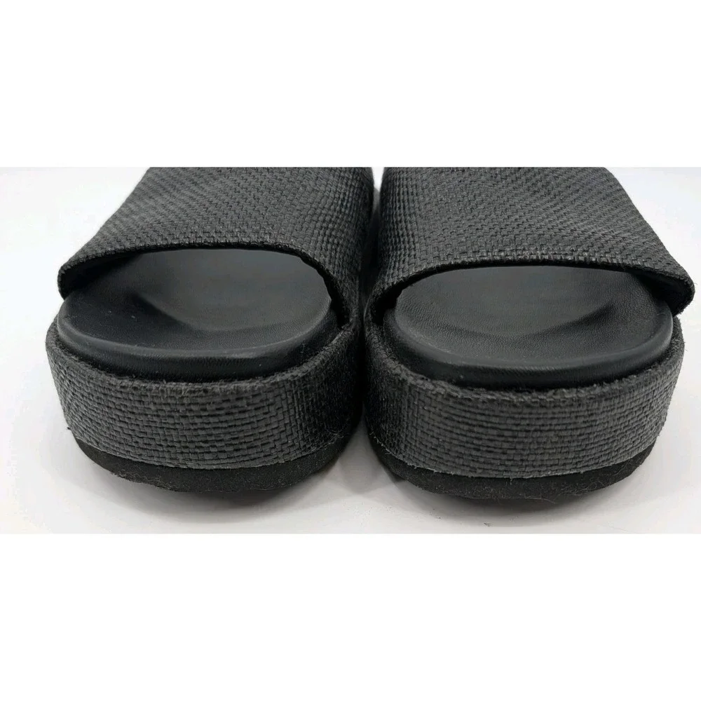 Steve Madden Kasper Slide Black Woven Platform Slip Ons Size 10 - Picture 3 of 9